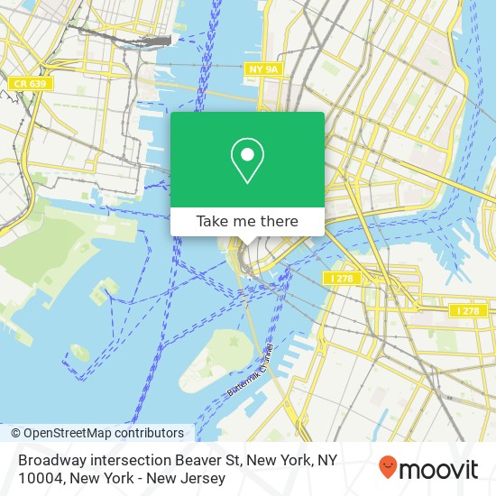 Mapa de Broadway intersection Beaver St, New York, NY 10004