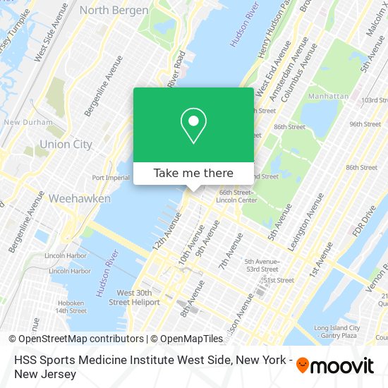 Mapa de HSS Sports Medicine Institute West Side