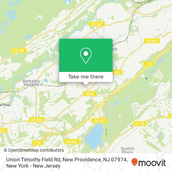 Union Timothy Field Rd, New Providence, NJ 07974 map