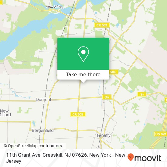Mapa de 11th Grant Ave, Cresskill, NJ 07626