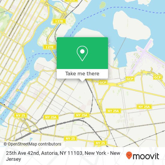 Mapa de 25th Ave 42nd, Astoria, NY 11103