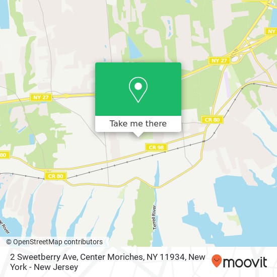 Mapa de 2 Sweetberry Ave, Center Moriches, NY 11934