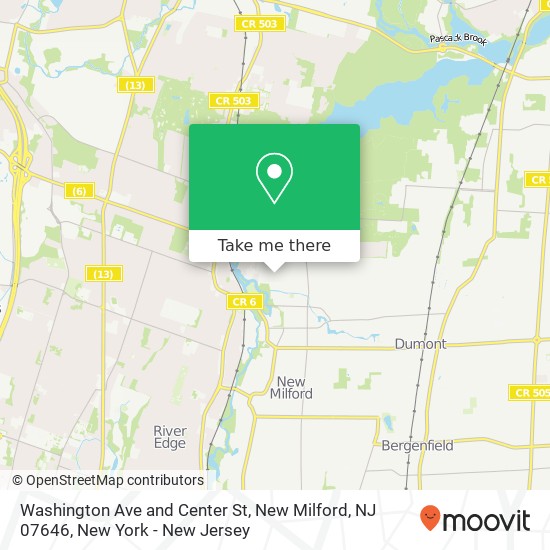 Mapa de Washington Ave and Center St, New Milford, NJ 07646