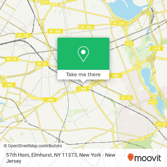 Mapa de 57th Horn, Elmhurst, NY 11373