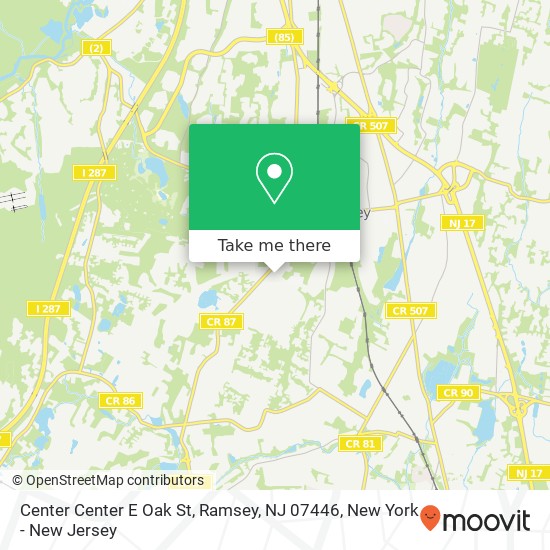 Mapa de Center Center E Oak St, Ramsey, NJ 07446
