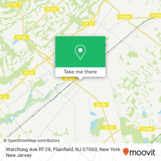 Mapa de Watchung Ave RT-28, Plainfield, NJ 07060