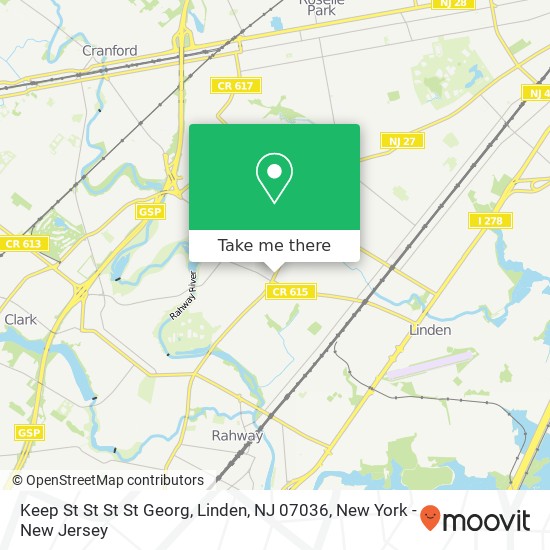 Mapa de Keep St St St St Georg, Linden, NJ 07036