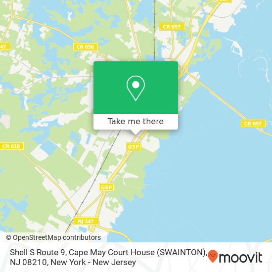 Mapa de Shell S Route 9, Cape May Court House (SWAINTON), NJ 08210
