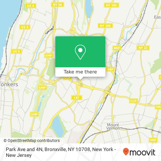 Mapa de Park Ave and 4N, Bronxville, NY 10708