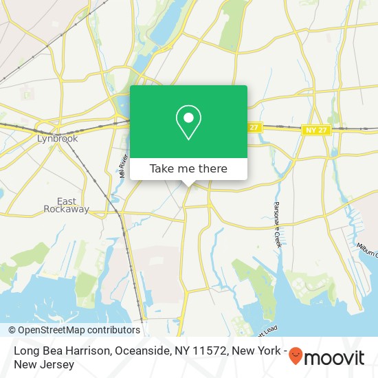 Mapa de Long Bea Harrison, Oceanside, NY 11572