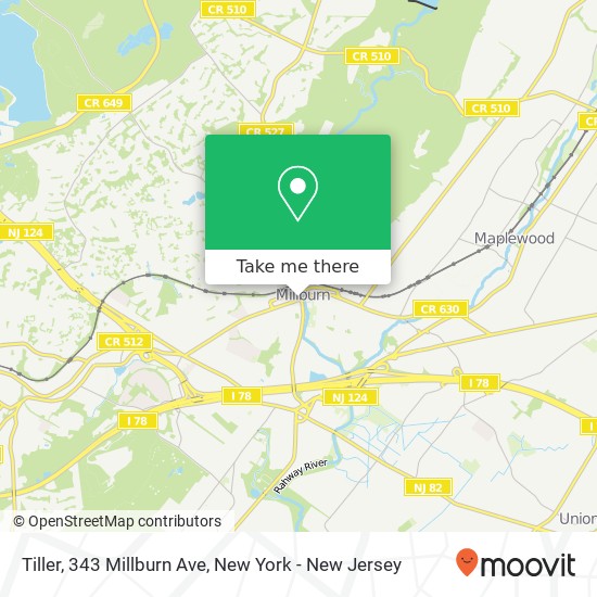 Mapa de Tiller, 343 Millburn Ave