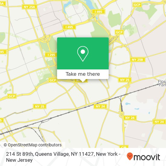 Mapa de 214 St 89th, Queens Village, NY 11427