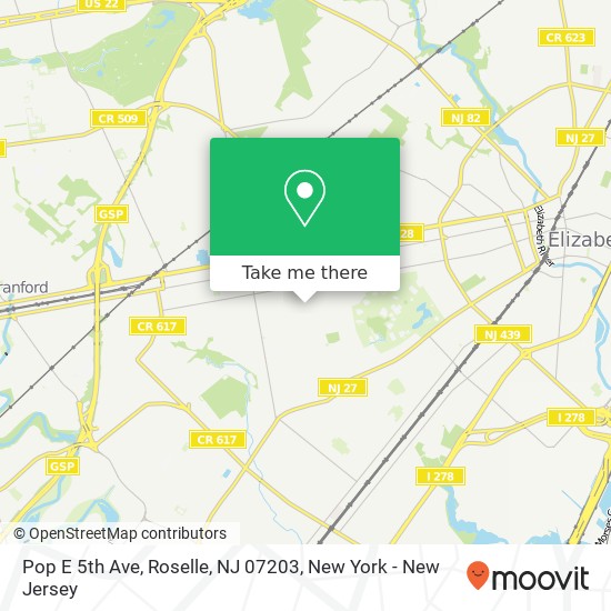 Mapa de Pop E 5th Ave, Roselle, NJ 07203