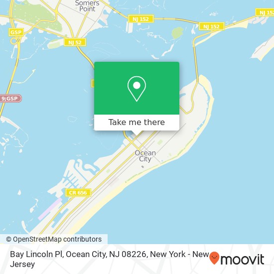 Mapa de Bay Lincoln Pl, Ocean City, NJ 08226