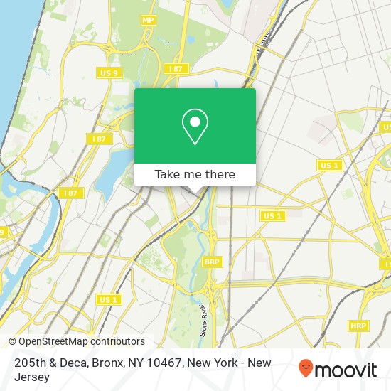 Mapa de 205th & Deca, Bronx, NY 10467