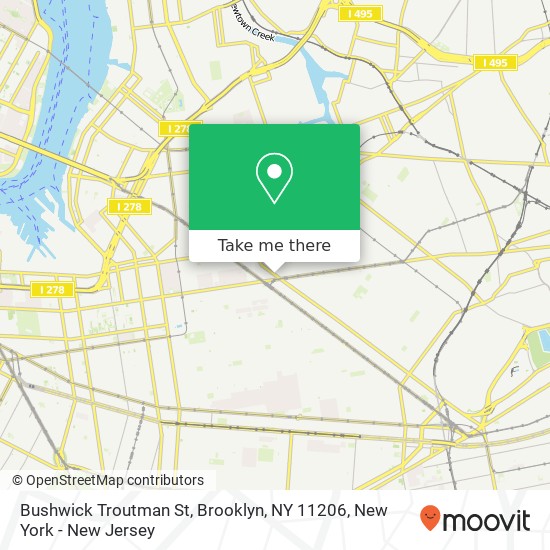 Mapa de Bushwick Troutman St, Brooklyn, NY 11206