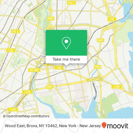 Mapa de Wood East, Bronx, NY 10462