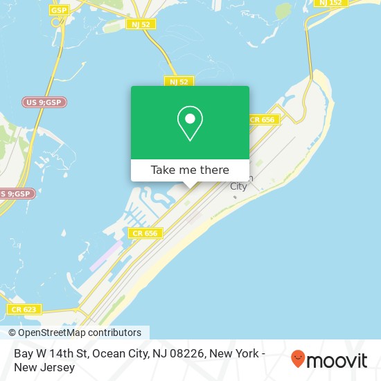 Mapa de Bay W 14th St, Ocean City, NJ 08226