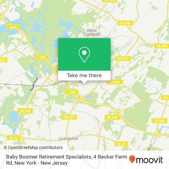 Mapa de Baby Boomer Retirement Specialists, 4 Becker Farm Rd