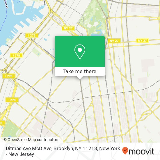 Ditmas Ave McD Ave, Brooklyn, NY 11218 map