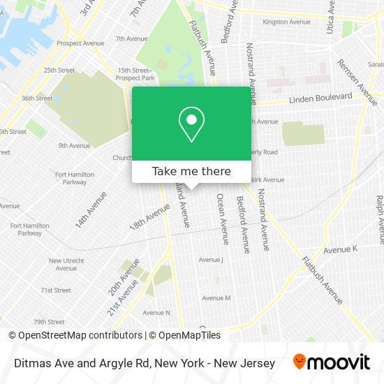 Mapa de Ditmas Ave and Argyle Rd