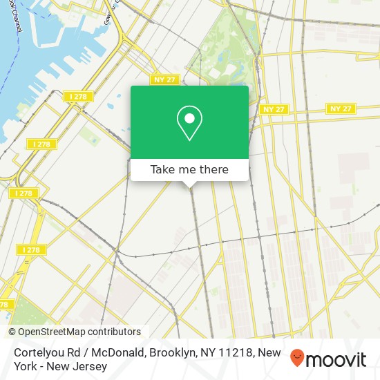 Mapa de Cortelyou Rd / McDonald, Brooklyn, NY 11218