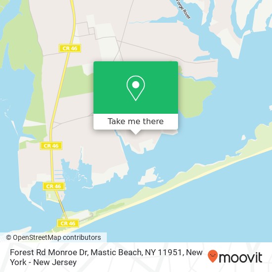 Mapa de Forest Rd Monroe Dr, Mastic Beach, NY 11951