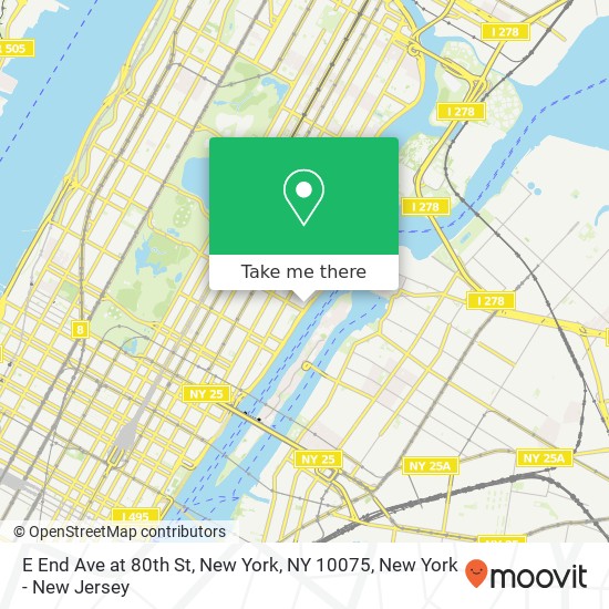 E End Ave at 80th St, New York, NY 10075 map