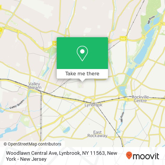 Mapa de Woodlawn Central Ave, Lynbrook, NY 11563