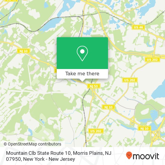 Mountain Clb State Route 10, Morris Plains, NJ 07950 map