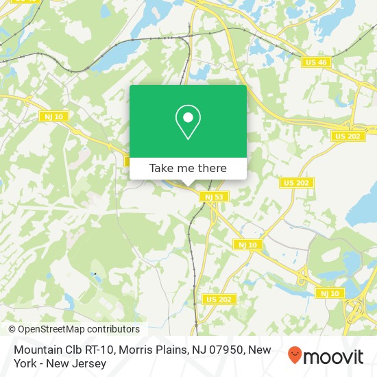 Mountain Clb RT-10, Morris Plains, NJ 07950 map
