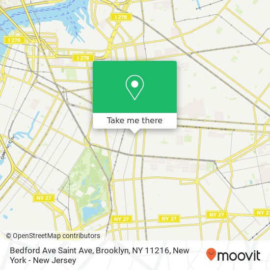 Mapa de Bedford Ave Saint Ave, Brooklyn, NY 11216