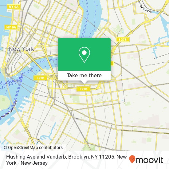 Mapa de Flushing Ave and Vanderb, Brooklyn, NY 11205