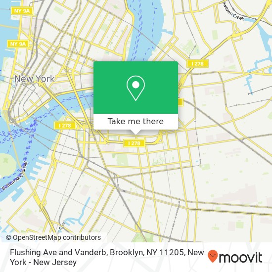 Flushing Ave and Vanderb, Brooklyn, NY 11205 map