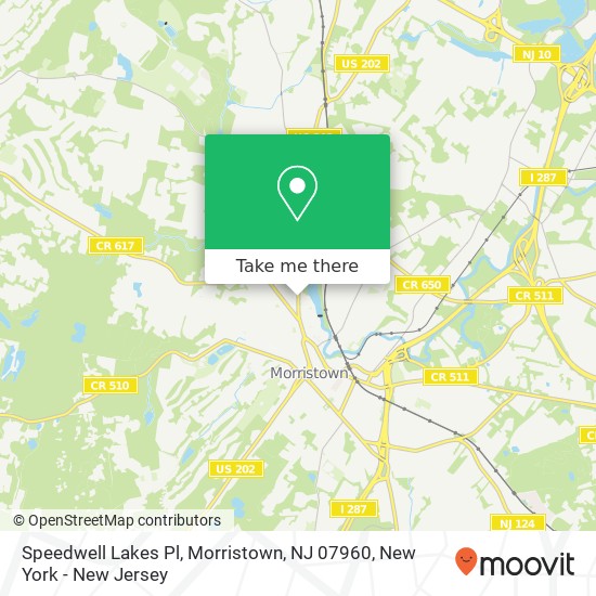 Mapa de Speedwell Lakes Pl, Morristown, NJ 07960