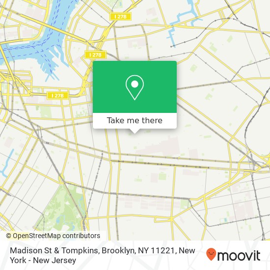 Mapa de Madison St & Tompkins, Brooklyn, NY 11221