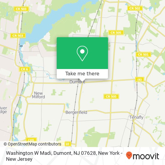 Mapa de Washington W Madi, Dumont, NJ 07628