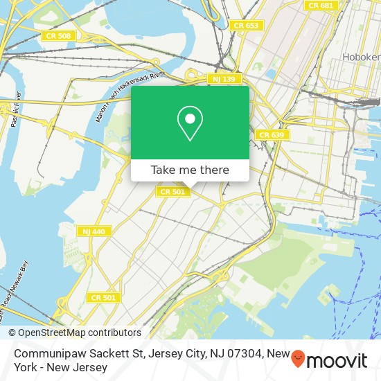 Communipaw Sackett St, Jersey City, NJ 07304 map