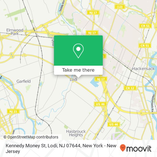 Kennedy Money St, Lodi, NJ 07644 map