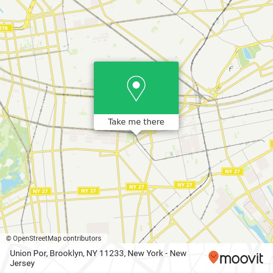 Mapa de Union Por, Brooklyn, NY 11233