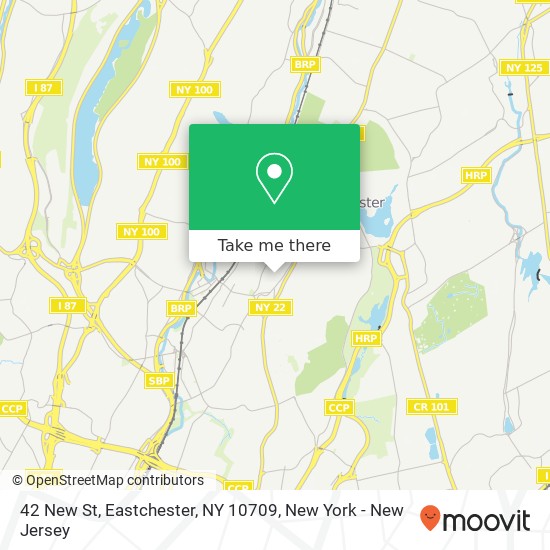 Mapa de 42 New St, Eastchester, NY 10709