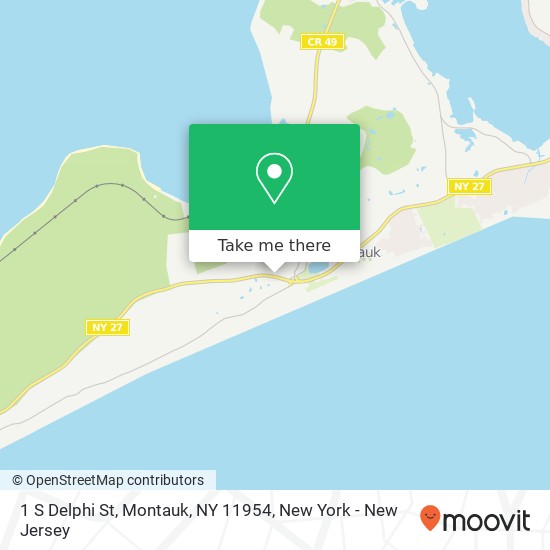 Mapa de 1 S Delphi St, Montauk, NY 11954