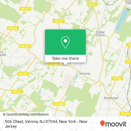 Mapa de 506 Chest, Verona, NJ 07044