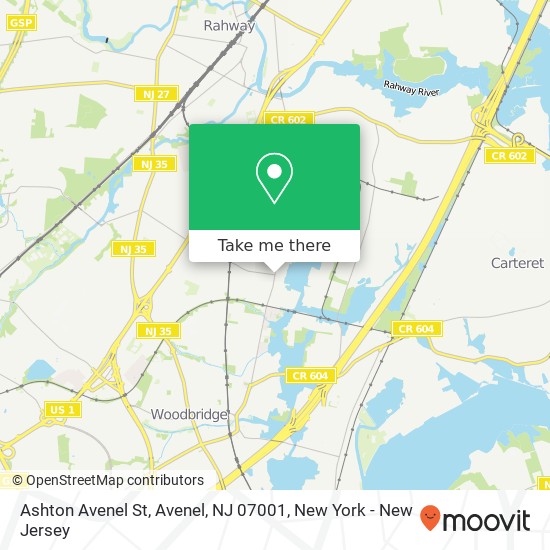 Ashton Avenel St, Avenel, NJ 07001 map