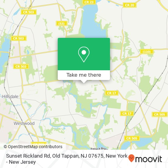 Mapa de Sunset Rickland Rd, Old Tappan, NJ 07675