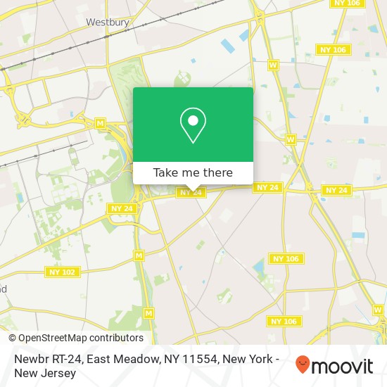 Mapa de Newbr RT-24, East Meadow, NY 11554