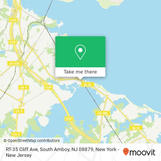 Mapa de RT-35 Cliff Ave, South Amboy, NJ 08879