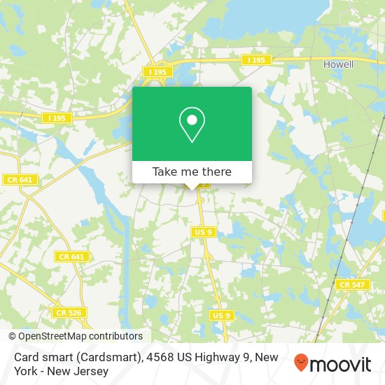 Mapa de Card smart (Cardsmart), 4568 US Highway 9