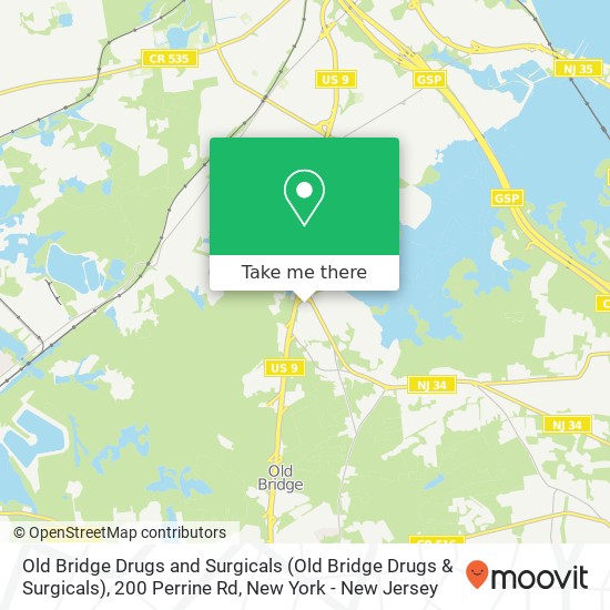 Mapa de Old Bridge Drugs and Surgicals (Old Bridge Drugs & Surgicals), 200 Perrine Rd