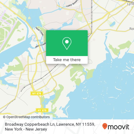 Mapa de Broadway Copperbeach Ln, Lawrence, NY 11559